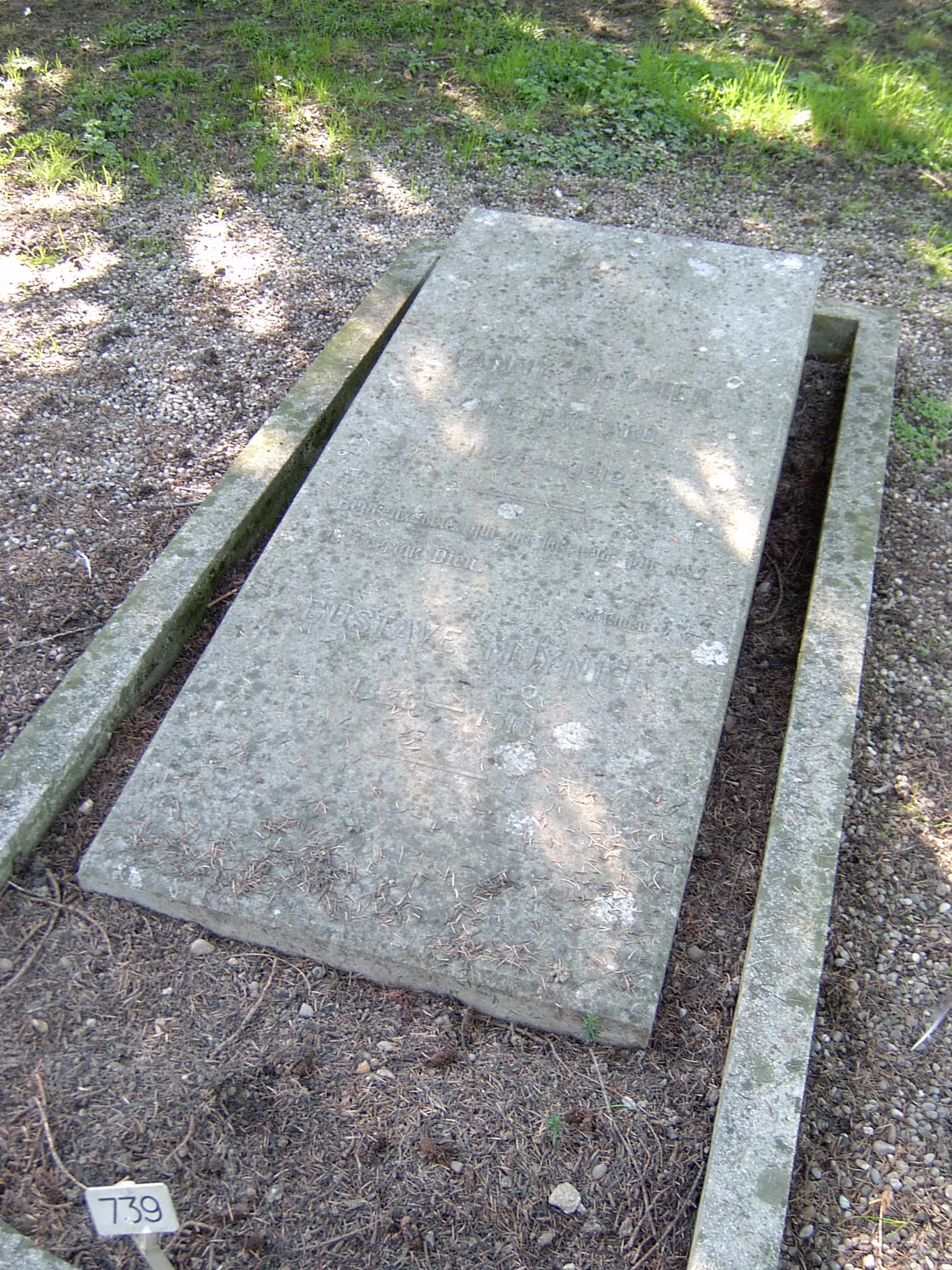 tombe de Fanny Moynier née Paccard et de Gustave Moynier au cimetière de Plainpalais (cimetière des Rois) à Genève.